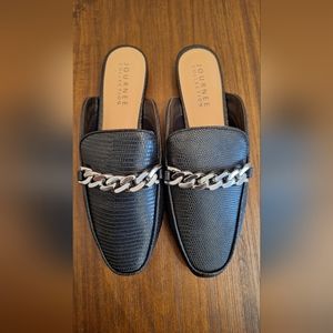 Journee Collection Hazina Tru Comfort Foam Mules Black Faux Lizard Texture Size